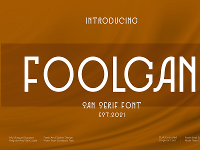 Foolgan - San serif style font illustration
