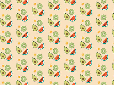Summer vibe pattern avocado design digital digitalart graphic design illustration kiwi pattern summer vector watermelon