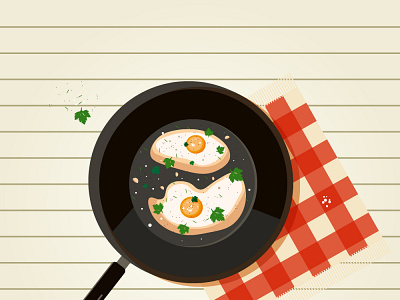 Fried eggs, breakfast breakfast design digital digitalart eggs food graphic design illustration vector