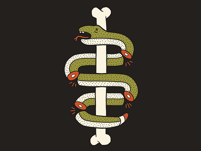 Take two 3 color bone illustration louisville robby davis serpent snake wip