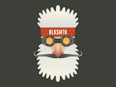 Blacksmith logo beard blacksmith character github goggles illustration indatus logo louisville mustache robby davis vector