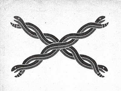 Braided snakes wip black and white braided branding cross illustration intricate louisville one color robby davis simple snakes wip