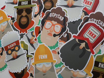 Character stickers! characters illustration indatus logo louisville open source robby davis sticker mule stickers