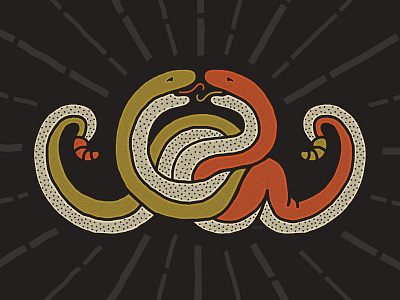 Snake Knot 3 color branding illustration knot louisville robby davis snakes symmetry wip
