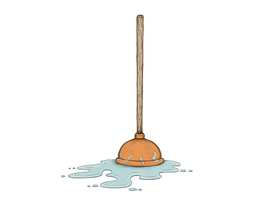 Uh oh. drawing illustration louisville pencil plunger poo robby davis water