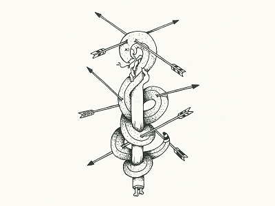 Doodle - Snake Hand Arrows arm arrows doodle flashart hand illustration louisville occult robby davis sketch snake tattoo