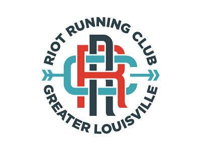 Riot Running Club Logo arrow club logo louisville monogram robby davis run running running club seal