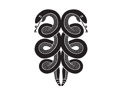 Coiled snakes branding coil coiled dead illustration louisville one color robby davis serpent snakes symmetry