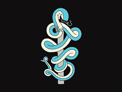 Blue Snake blue hand illustration louisville robby davis serpent snake squeeze sss