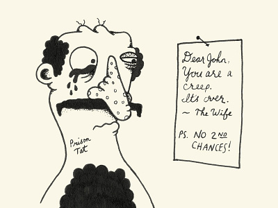 Doodle or Die - Day 15/16 - Creep/2nd Chances creep dear john doodle doodleordie doodleordiejune drawing louisville mustache note robby davis