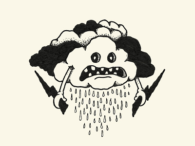 Doodle or Die - Day 23 - Storm cloud doodle doodleordiejune drawing illustration lightning bolt doodleordie louisville rain robby davis storm