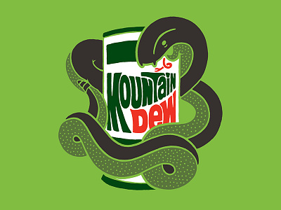 Mountain Dew Snake can design illustration louisville mountain dew robby davis snake soda vintage can