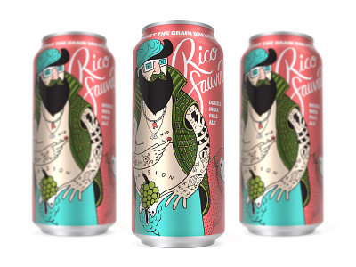 Rico Sauvin Can - Against the Grain Brewery 3d beer beer can beer label beer packaging branding brewery illustration kentucky louisville packaging robby davis