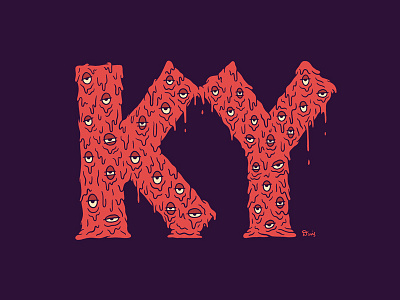 Kentucky Ooze eyeballs illustration kentucky lettering louisville melt ooze robby davis typography vector