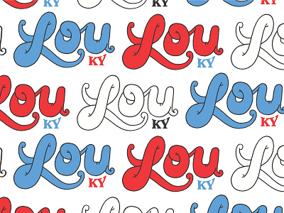 Lou KY Pattern branding handdrawn kentucky lettering lockups logo louisville louky pattern robby davis script