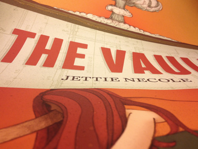 The Vault book cover blueprint book cover character dystopian explosion female illustration jettie necole metaphor novel orange red robby davis vault young adult