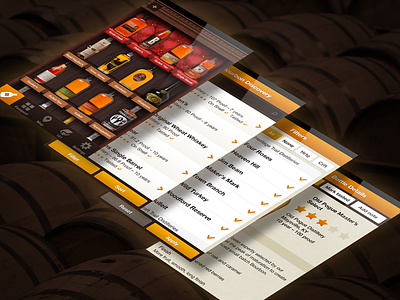 Bourbon Discovery Views app bourbon discovery discover filter ios kentucky bourbon trail app mocura process rate robby davis search sort stack ui user flow ux views
