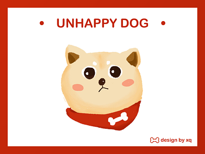 unhappy dog illustration