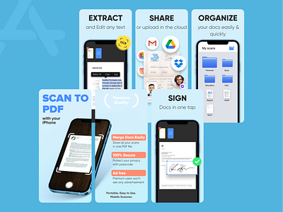 App Store Screenshots | Scanner App app app store app store screenshots application aso mobile marketing scanner scanner app screenshot design screenshots
