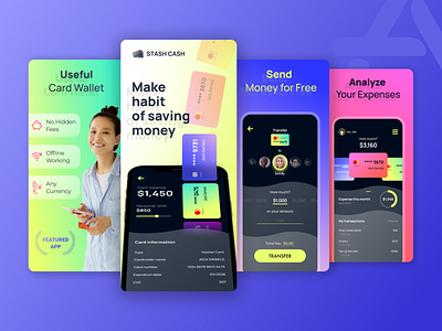 App Store Screenshots | Money Wallet App app app store app store screenshots application aso design figma finance finance app mobile marketing money money wallet screenshots