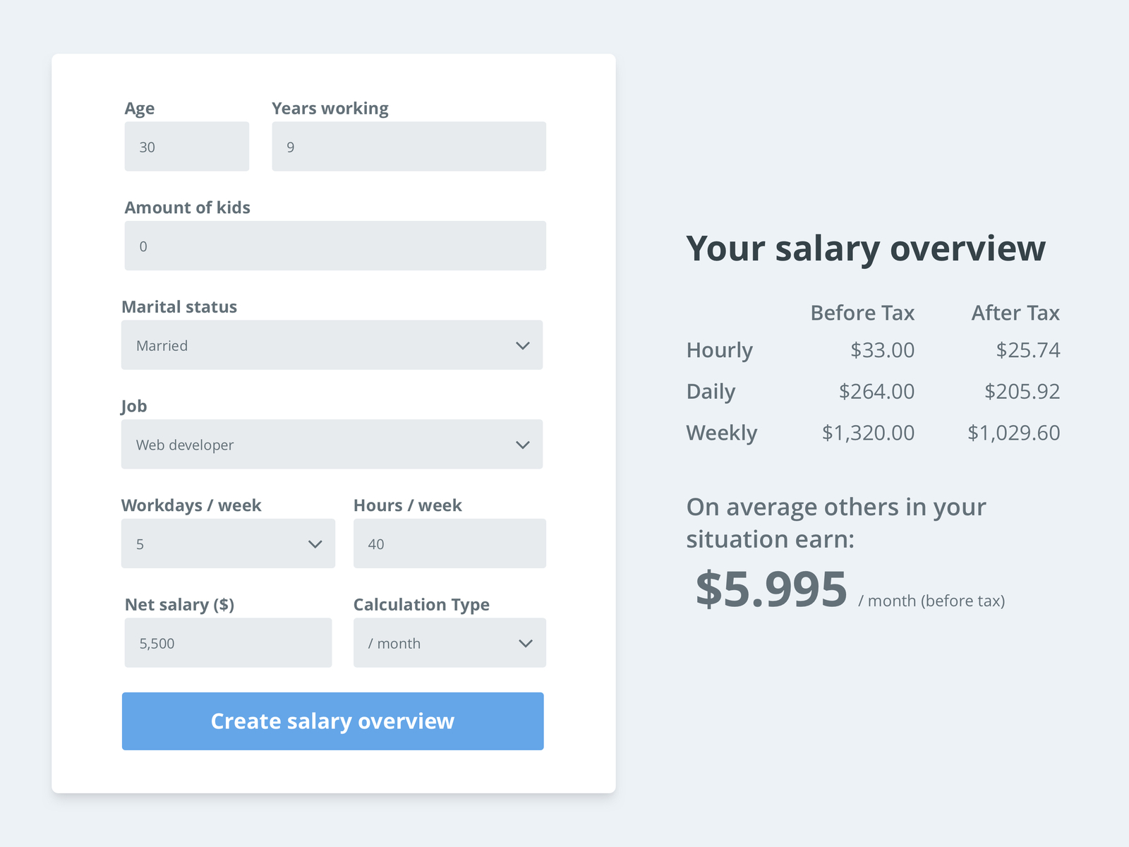 Salary Calculator Daily Ui 004 By Mosh On Dribbble