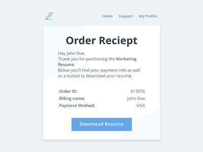 Order Receipt Email - Daily UI #017 017 dailyui email email design email receipt order receipt