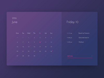 Dribbble 011 - Calendar Card by Jamie Gargett on Dribbble