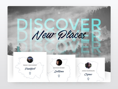 Travel Website - Discover New Places clean font location map material photo photography travel type