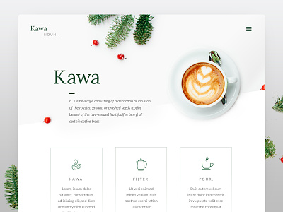 Kawa = Coffee bean cafe coffee drink filter kawa latte minimal simple