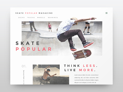 Skate Popular Magazine layout minimal skate skateboard type website