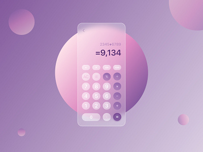 Calculator app. Glassmorphism style