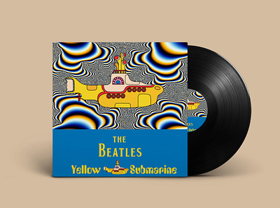 Music Album Cover adobe adobe illustrator adobe photoshop cover redesign design graphic design illustration music album cover redesign the beatles vinyl record player yellow submarine