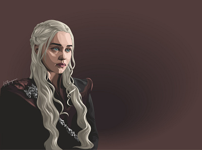 Daenerys Targaryen Portrait Illustration adobe adobe illustrator daenerys targaryen design graphic design illustration portrait