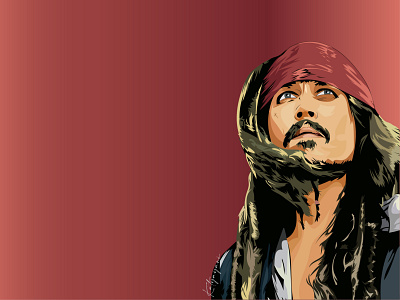 Captain Jack Sparrow Portrait Illustration adobe adobe illustrator captain jack sparrow design graphic design illustration portrait