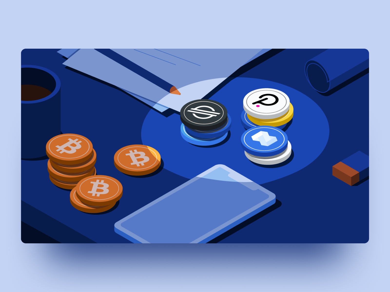 Dispatch - Alts assets banking bitcoin coins crypto crypto wallet cryptocoin cryptocurrency digital assets fintech flat design flat illustration graphic design illustration illustrator isometric isometry nexo spotlight vector