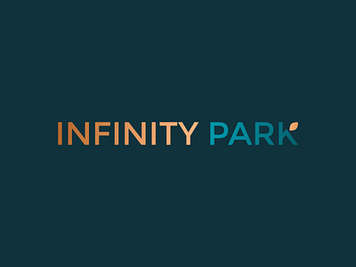 INFINITY PARK branding leaf logo mountain park peak sign tree