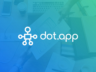 dot.app - logo proposal app app logo blue branding dot graphic design green logo logo concept