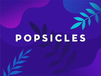 P O P S I C L E S flat fluids frozen graphic design ice cream illustration leaves popsicles sweet tropic violet