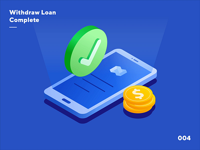 Nexo Illustration - Withdraw Loan Complete animation app banking blockchain check coins complete crypto cryptocurrency fintech flat floating illustraion isometric isometry motion nexo screen smartphone withdraw