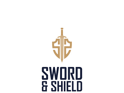 Sword and Shield Logo branding design icon logo typography vector