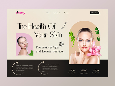 Spa & Beauty service landing page UI header