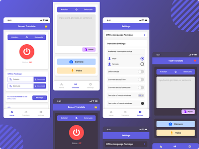 Screen Translate Redesign Concept app design minimalist mobile redesign screen screen translate translate translator ui ux