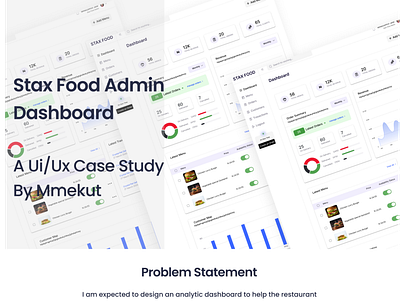 Restaurant Admin Dashboard Case Study admin panel branding case study dashboard design ui uiux web design