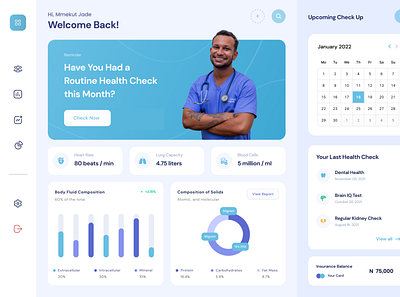 Medical/Health Dashboard app branding case study dashboard dashboard design design health health dashboard illustration logo medical ui uiux vector web design website design