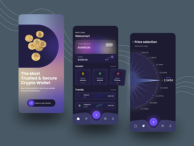 Crypto App 3d animation app design branding case study crypto crypto app design figma graphic design logo mobile design motion graphics nft ui uiux web design