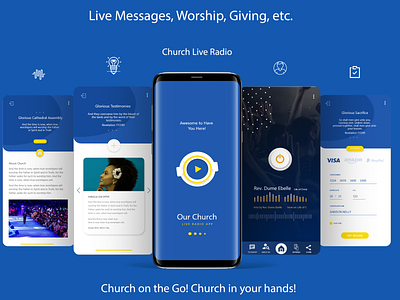 Church Radio Mobile App adobe app church app color figma latest mobile new design product design trending type ui ui design ux design xd