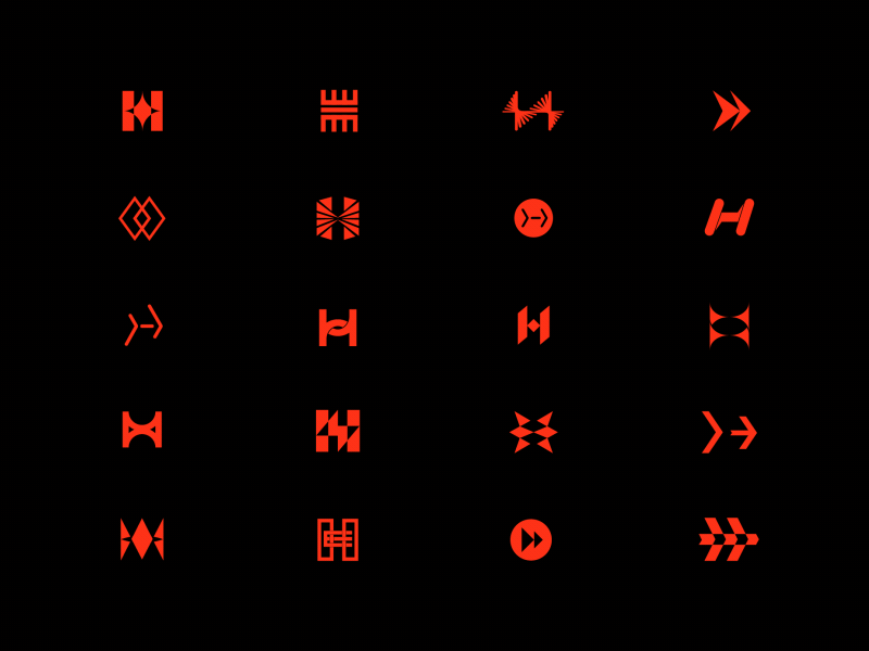 Logo Concepts➡ animation arrow black branding design energy h letter headhunter hyper logo logocollection logoconcept logotype minimalism motion orange play speed vector