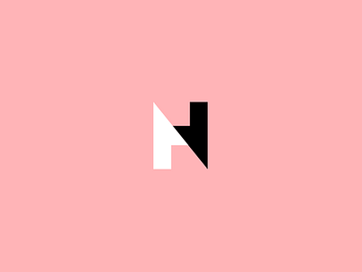 H-N black h line m minimalism pink white