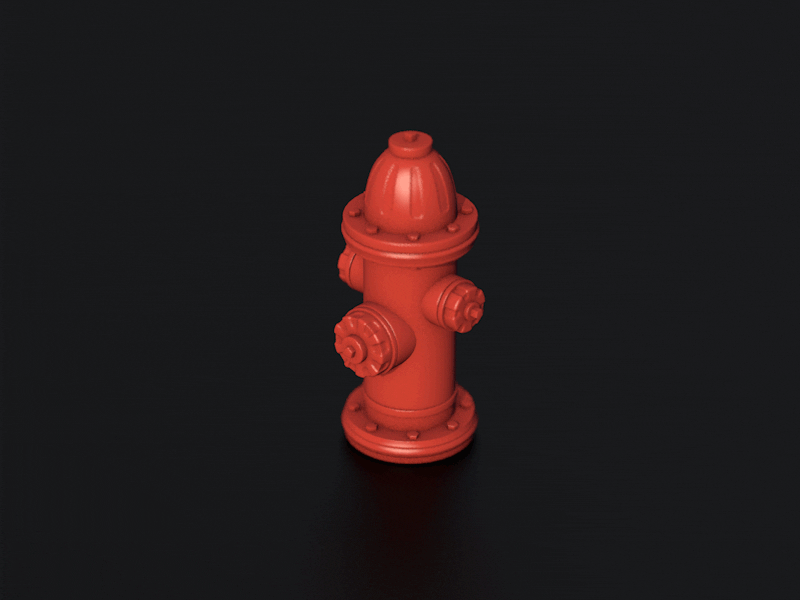 Fire Hydrant 3d animation black c4d cimena cube fire hydrant red sphere