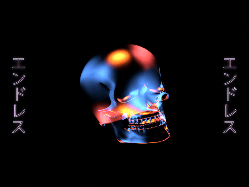 💀 SKULL 💀 3d aniamtion cinema 4d dead glow japanese light skull